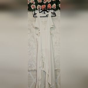 ChicMe Flamenco Longline Cutout Dove Maxi Dress